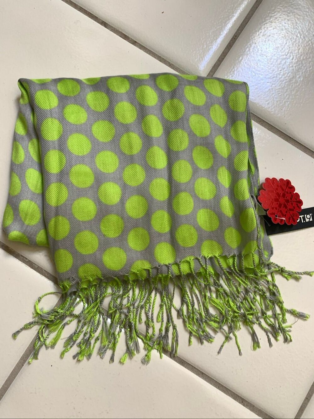 Scarf Lime Green and Gray #casual wear